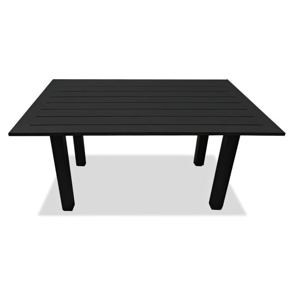 Classic Aluminum Rectangular Chat Table - Black HL-CSAL-BK-RCCHAT