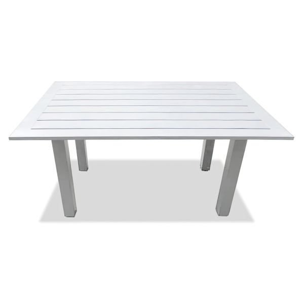 Classic Aluminum Rectangular Chat Table - White HL-CSAL-WHT-RCCHAT