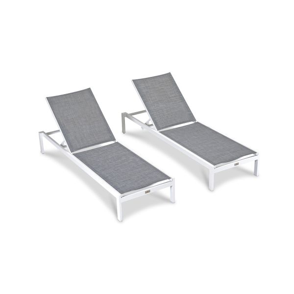 Lift Reclining Chaise Lounge - White (set of 2) HL-LIFT-WT-2RCL-DW