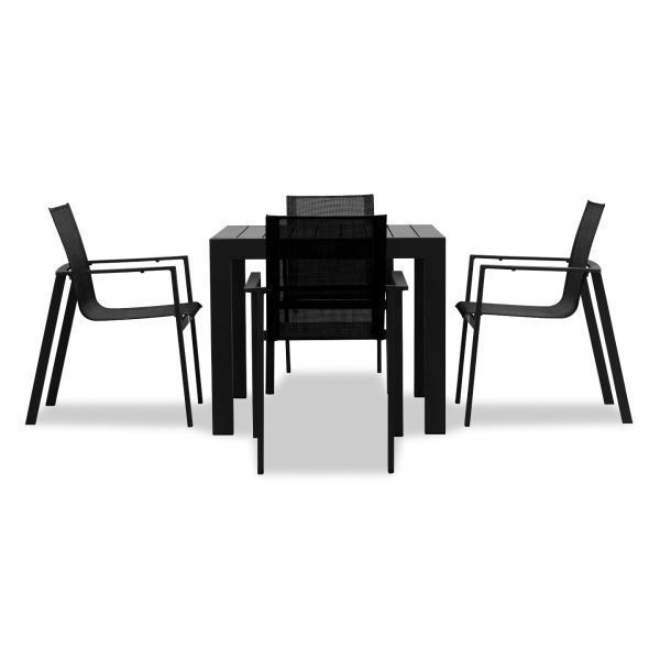 Lift Classic 4 Seat Dining Set - Black/Black LIFT-BK-SET510