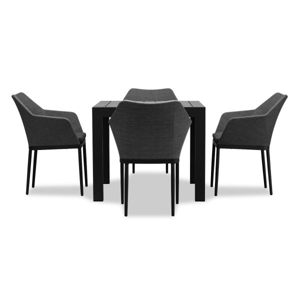 Tailor Classic 4 Seat Square Dining Table - Black TA-BK-SET510