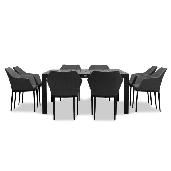 Tailor Classic 8 Seat Square Dining Table - Black TA-BK-SET561